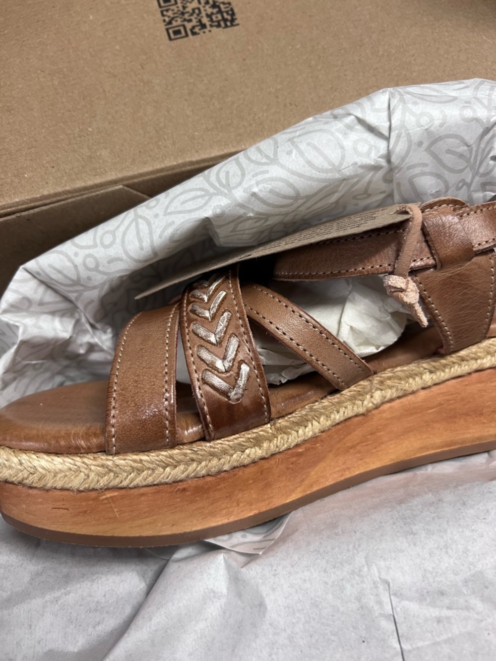 Bed Stu Necessary Platform Sandal in Tan Rustic Leather NEW - Picture 11 of 11